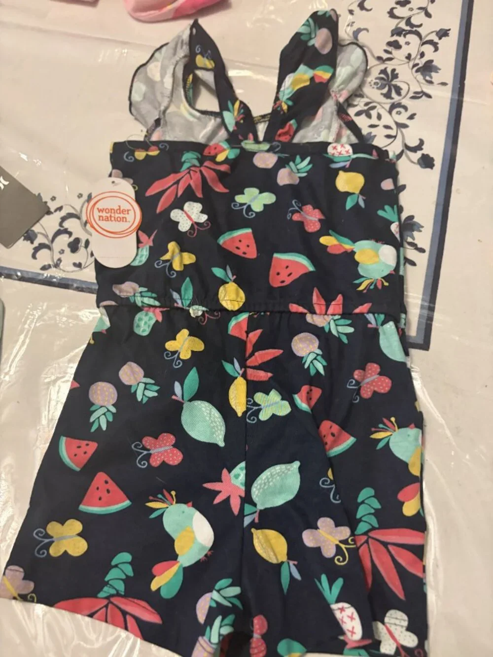 NWT 24 Months Floral Design 3 pieces pants, shirt romper